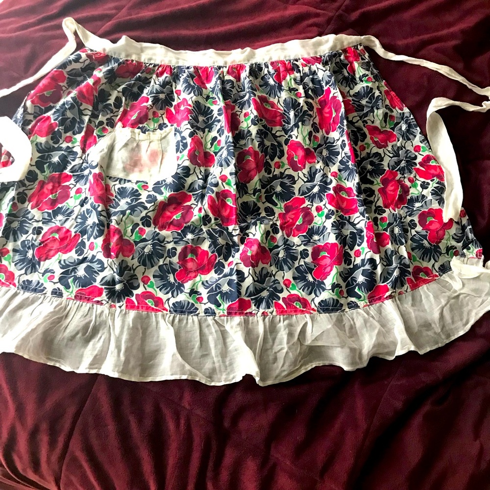 Vintage cute floral waist apron - Picture 1 of 7
